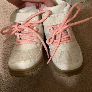 Kids Cream and Pink Shoes
